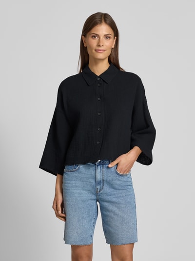 Vero Moda Loose Fit Hemdbluse aus reiner Baumwolle Modell 'NATALI' Black 4