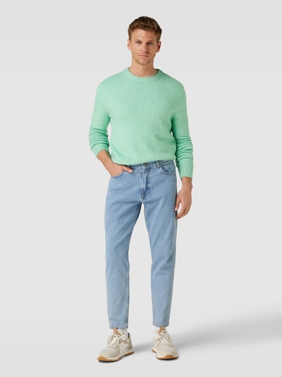 Scotch & Soda Sweter z dzianiny z efektem melanżu Miętowy 1