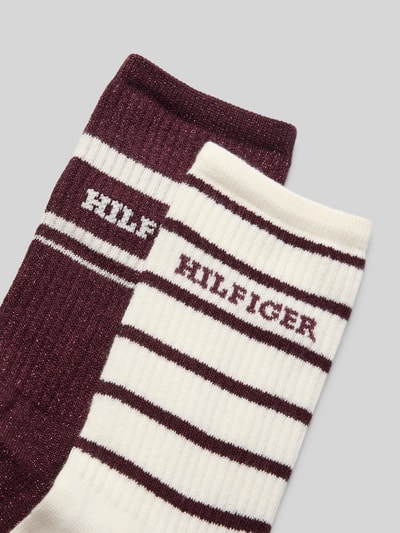 Tommy Hilfiger Skarpety z mieszanki bawełny Bordowy 2