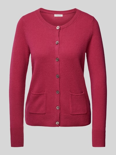 Christian Berg Woman Strickjacke mit aufgesetzten Eingrifftaschen Pink 2