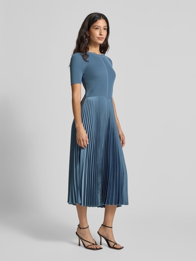 BOSS Nauwsluitende midi-jurk van viscosemix, model 'FADRIDI' Rookblauw - 1