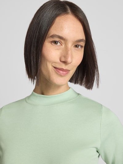 Christian Berg Woman T-shirt met geribde opstaande kraag Lindegroen - 3