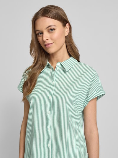 Tom Tailor Denim Loose Fit Bluse mit Streifenmuster Gruen 3