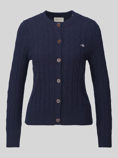 GANT Strickjacke aus Wolle mit Logo-Detail Dunkelblau 2