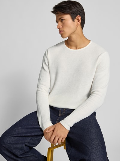 Jack & Jones Gebreide pullover met ronde hals, model 'GEORGE' Wit - 3