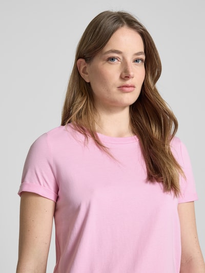 Vero Moda T-shirt o kroju regular fit z czystej bawełny model ‘PAULA’ Różowy 3