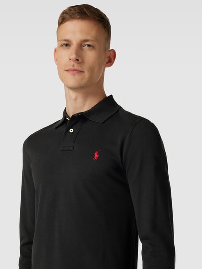 Polo Ralph Lauren Slim Fit Poloshirt mit Label-Stitching Black 3