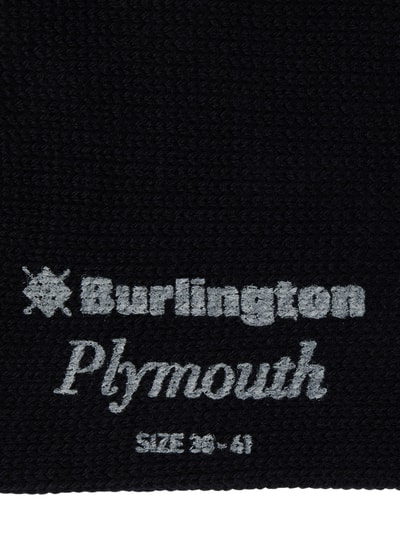 Burlington Sokken met labeldetail, model 'PLYMOUTH' Marineblauw - 2