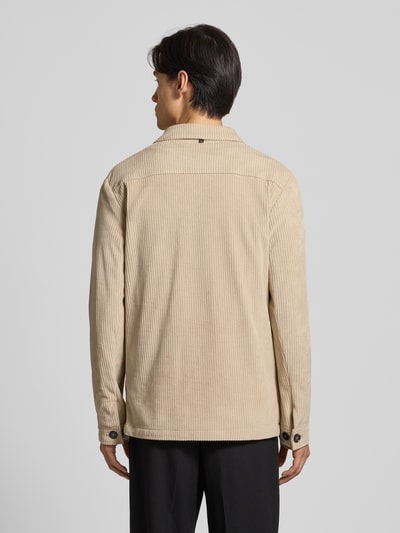 Zuitable Regular Fit Overshirt mit Umlegekragen Modell 'John' Beige 5