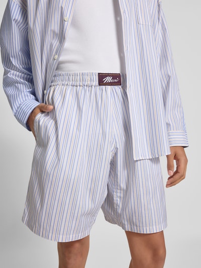 Marni Relaxed Fit Boxer mit Logo-Patch Hellblau 3