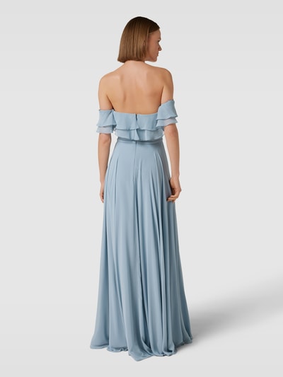 Luxuar Abendkleid mit Taillenpasse Bleu 5