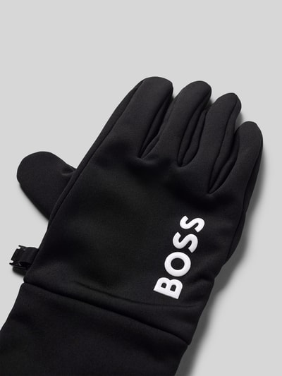 BOSS Handschoenen met labelopschrift, model 'RUNNING' Zwart - 3