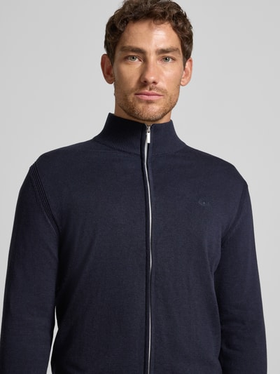 Tom Tailor Regular fit gebreid jack van puur katoen Marineblauw - 3