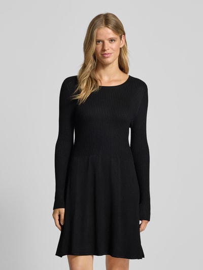 Only Leicht ausgestelltes Strickkleid aus Viskose-Mix Modell 'ALMA' Black 4