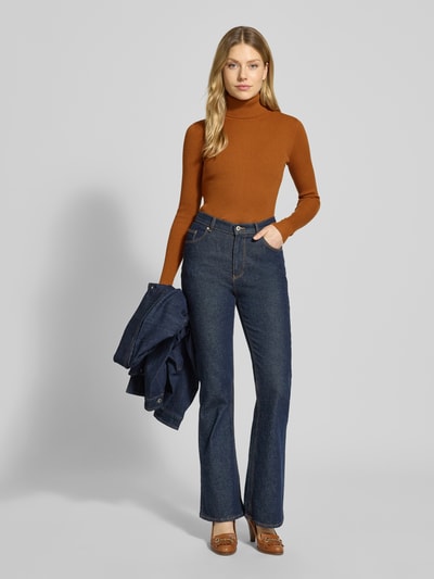 Lauren Ralph Lauren Gebreide coltrui, model 'AMANDA' Middenbruin - 1