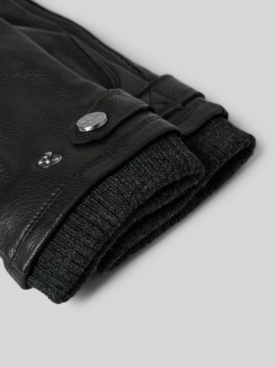 Pearlwood Handschuhe aus Leder mit Label-Detail Black 2