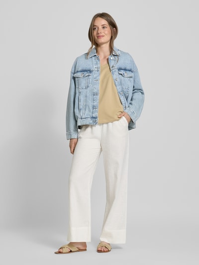 s.Oliver RED LABEL Regular fit T-shirt van katoenmix Zand - 1