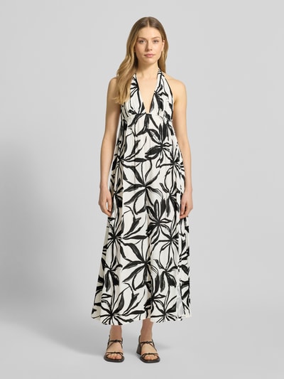 Marc O'Polo A-Linie Strandkleid aus reiner Viskose Modell 'ABSTRACT FLORAL DRESS ' Black 4