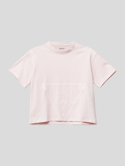 Guess T-Shirt mit Label-Print Hellrosa 1