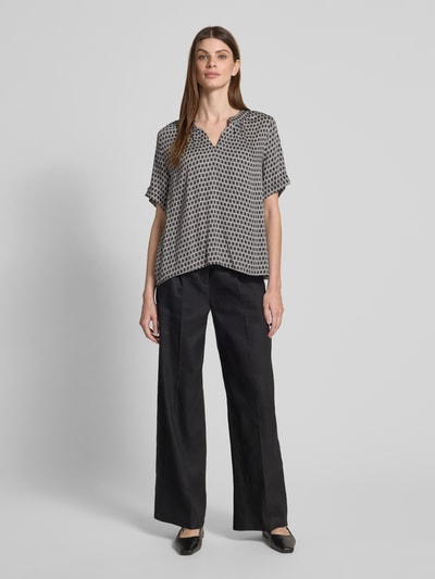 Smith and Soul Blusenshirt aus Viskose mit 1/2-Arm und V-Ausschnitt Black 1