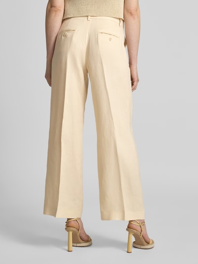 Weekend Max Mara Wide leg linnen broek met persplooien, model 'MALIZIA' Zand - 5