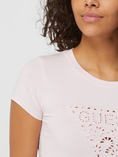 Guess T-shirt met broderie anglaise Lichtroze - 3