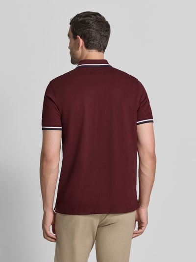 MCNEAL Slim Fit Poloshirt mit Kontraststreifen und Reißverschluss Dunkelrot 5