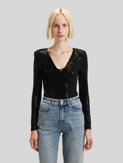 HUGO Slim Fit Body aus schimmerndem Stretch-Jersey Modell 'DAMMERY' Black 4