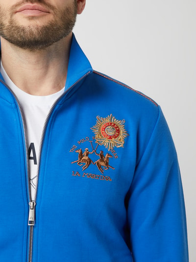 La Martina Regular Fit Sweatjacke mit Logo-Stickerei  Royal 3