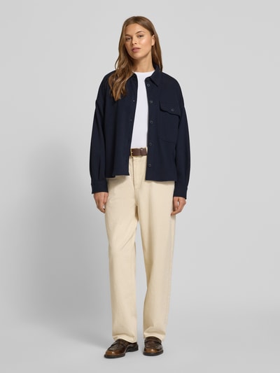 Weekend Max Mara Oversized overhemdblouse met katoen, model 'NANCY' Marineblauw - 1