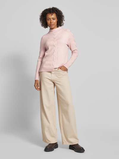 Betty Barclay Gebreide pullover met kabelpatroon Rosé - 1