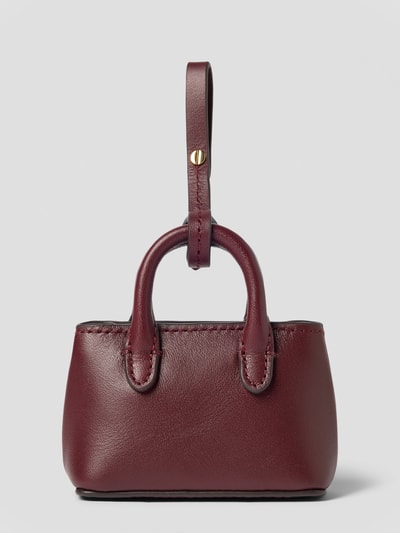 Produktfoto, Anhänger aus Leder mit Label-Applikation van Lauren Ralph Lauren voor dames, echt leer, bordeauxrood, labelapplicatie, gestructureerde textuur