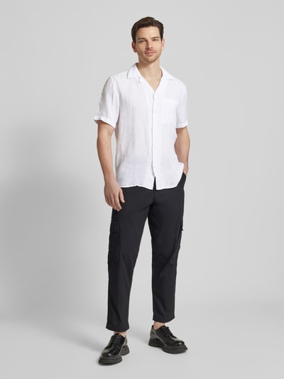 HUGO Koszula casualowa o kroju straight fit z lnu model ‘Ellino’ Biały 1