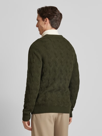 SELECTED HOMME Gebreide pullover met structuurmotief, model 'CALLIS' Donkergroen - 5