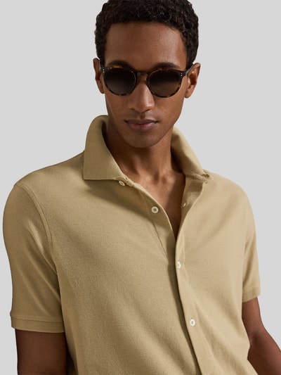 Polo Ralph Lauren Regular Fit Poloshirt mit durchgehender Knopfleiste aus reiner Baumwolle Beige 3