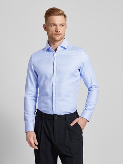 SEIDENSTICKER Slim fit overhemd met kentkraag Bleu - 4