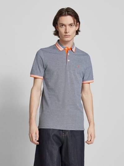 Jack & Jones Slim Fit Poloshirt mit Logo-Stitching Modell 'PAULOS' Marine 4