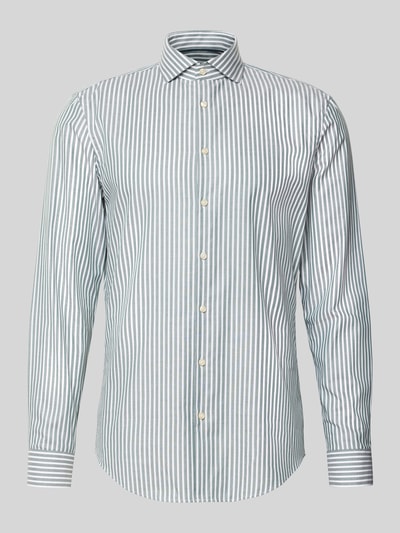 Jake*s Koszula biznesowa o kroju slim fit z bawełny z kołnierzykiem typu cutaway Ciemnozielony 2