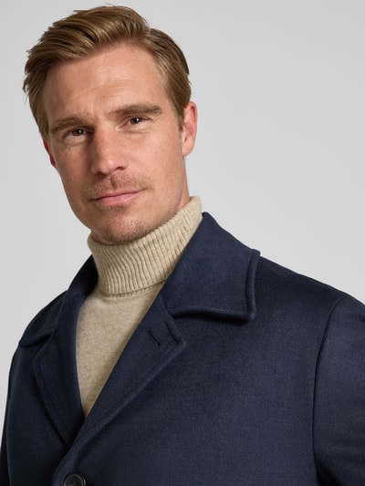 BOSS Relaxed fit lange jas met reverskraag, model 'CLARK' Marineblauw - 3