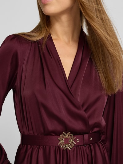 Rinascimento Regular Fit Cocktailkleid in Wickel-Optik Bordeaux 3