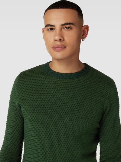 JACK & JONES Strickpullover mit Rundhalsausschnitt Modell 'EATLAS' Dunkelgruen 3
