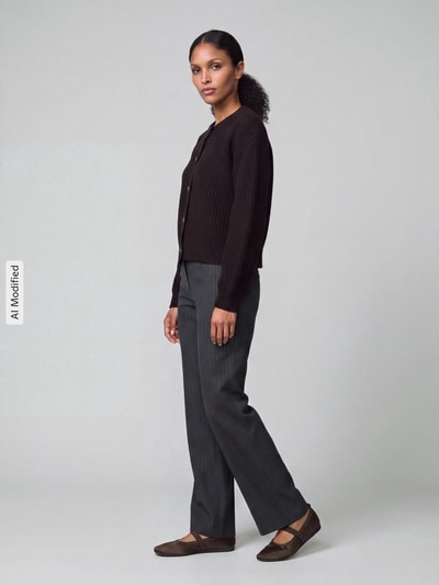 VERO MODA Loose fit gebreid jack met enkelrijige knoopsluiting model 'LEA' Zwart - 1