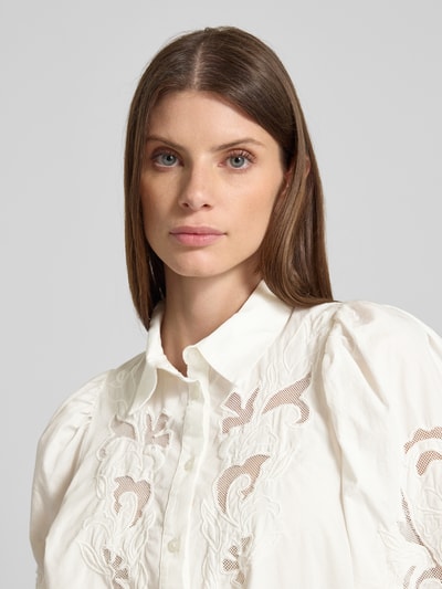YAS Relaxed fit blouse met borduursel, model 'ZIMIA' Wit - 3