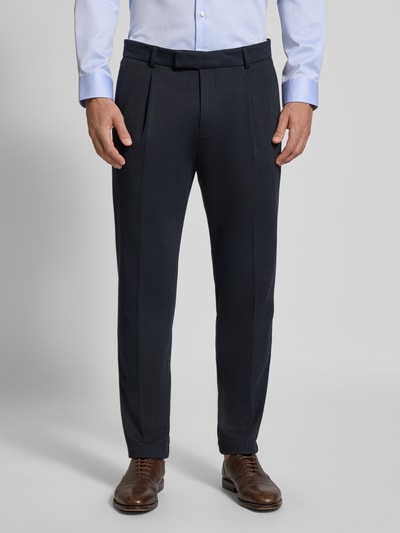 Cinque Stoffen broek met bandplooien, model 'Slato' Donkerblauw - 4