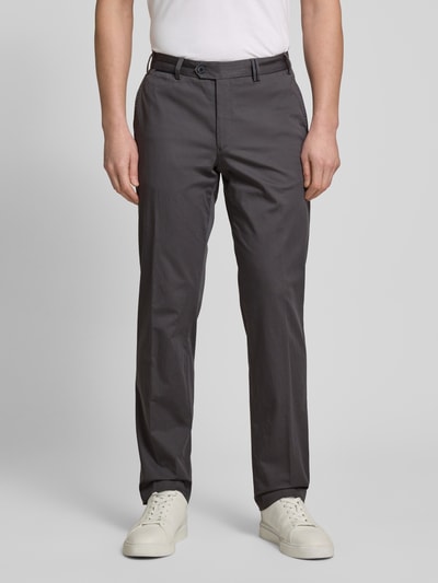 Hiltl Regular fit stoffen broek met strookzak, model 'PEAKER' Antraciet - 4