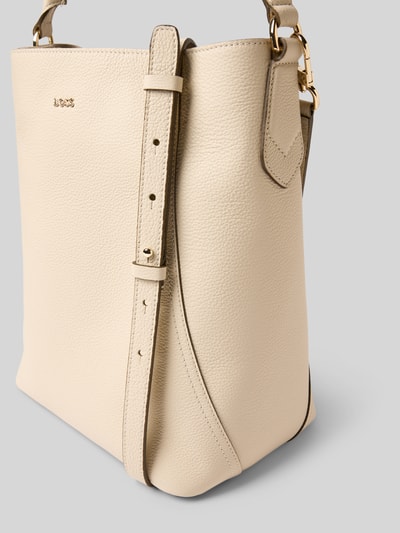 BOSS Beuteltasche aus genarbtem Leder Offwhite 3