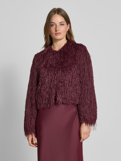 V by Vera Mont Jacke aus Effektgarn mit Rundhalsausschnitt Bordeaux 4