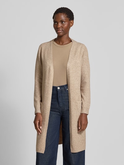 Vero Moda Relaxed fit cardigan met steekzakken, model 'DOFFY' Zand gemêleerd - 4