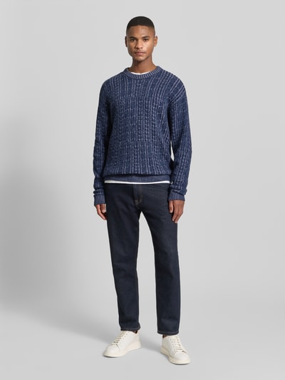 Armedangels Regular Fit Strickpullover aus Bio-Baumwoll-Woll-Mix Modell 'DAAKO' Marine 1