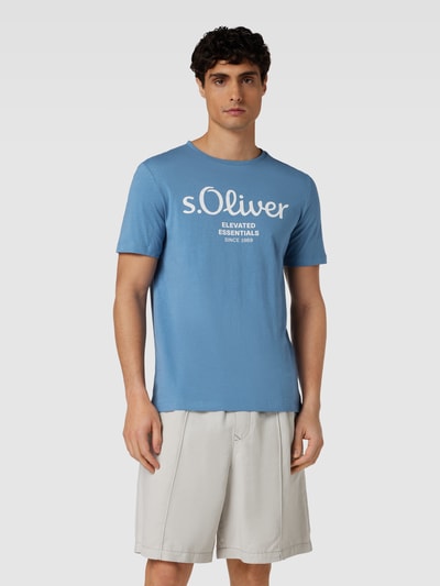 s.Oliver RED LABEL T-Shirt mit Label-Print Rauchblau 4